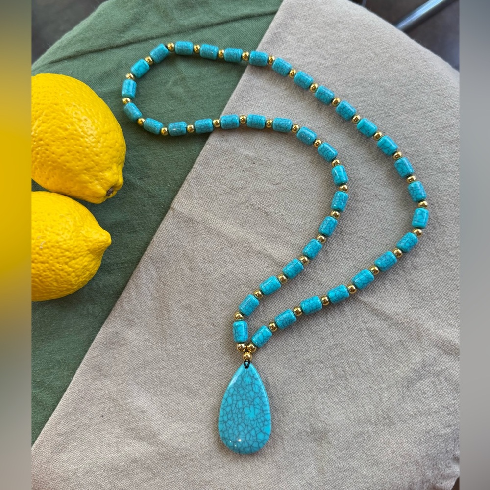 🆕 Turquoise Teardrop Necklace